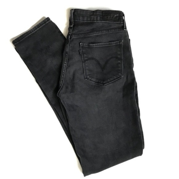 Levi’s Mid Rise Skinny Jeans Washed Black Sz 6 - Picture 1 of 4
